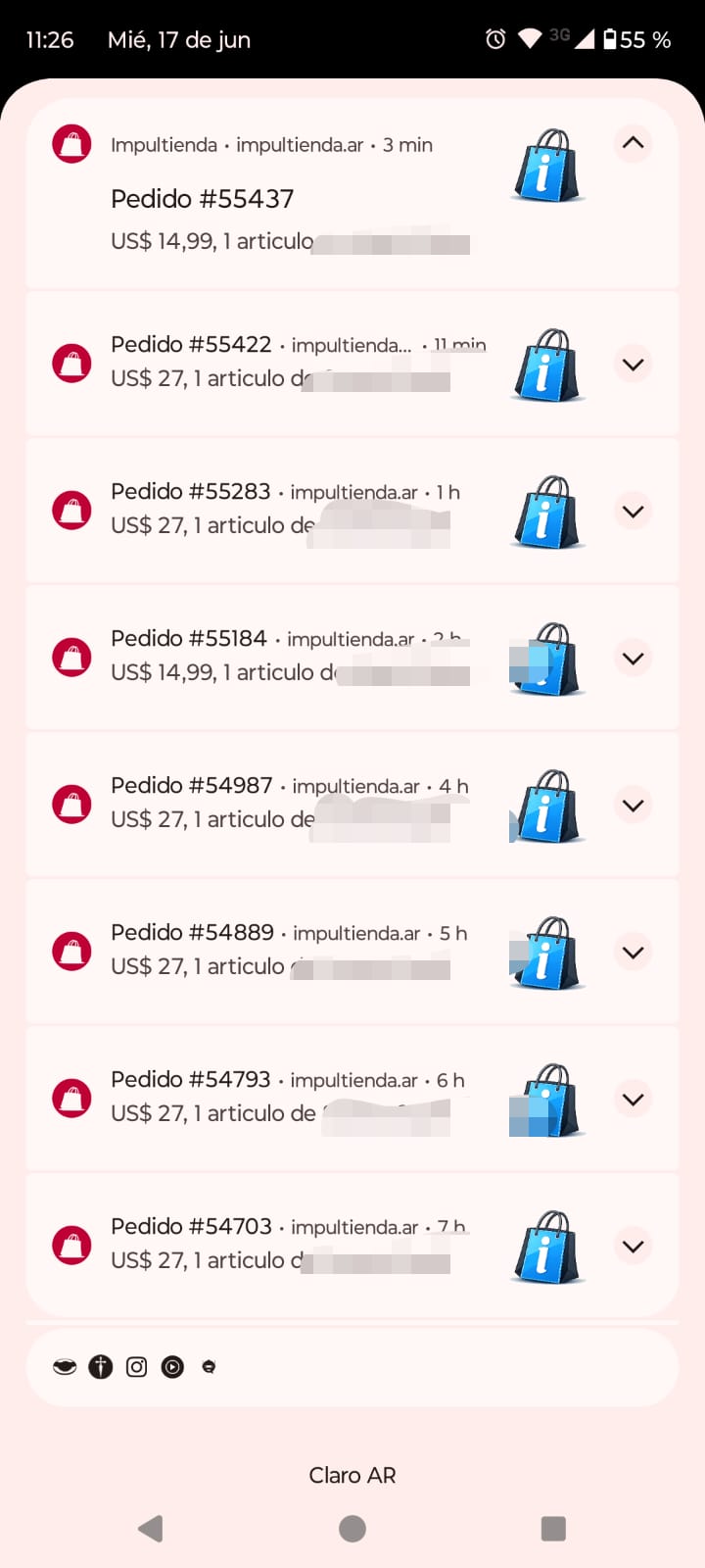 Resultados de ventas